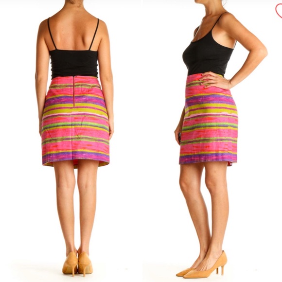 Ann Taylor Watercolor Striped Skirt - Picture 2 of 8